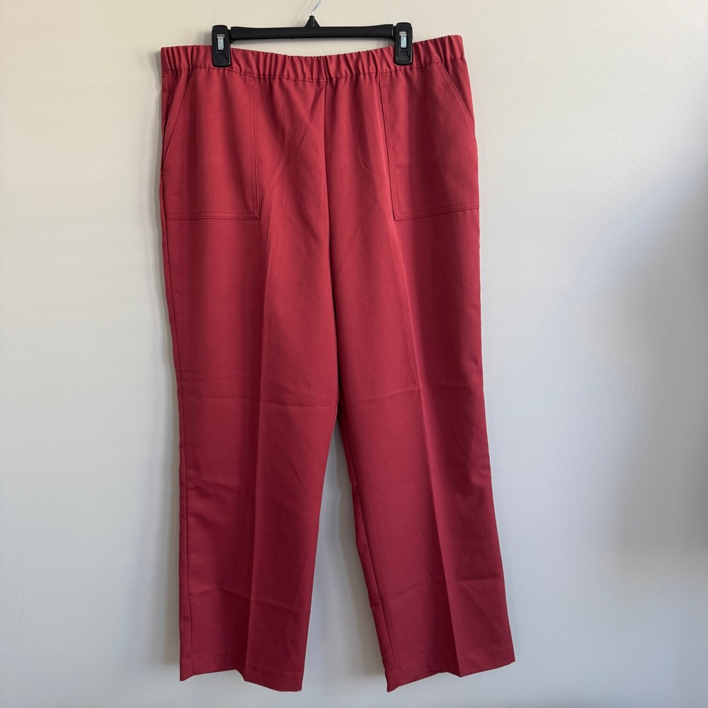 Alfred Dunner Sedona Sky Pull On Pants 16 Clay Red Elastic Waist 62401 VE NWT